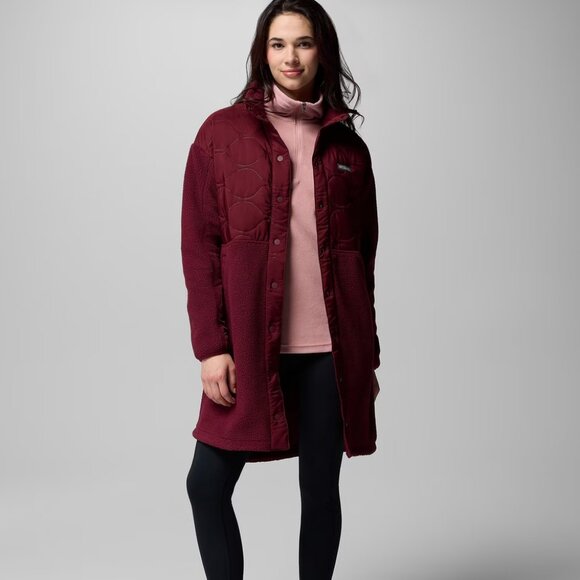 Columbia Womens Rich Wine Cloud Point Long Fleece Jacket/NWT/M - Picture 4 of 15